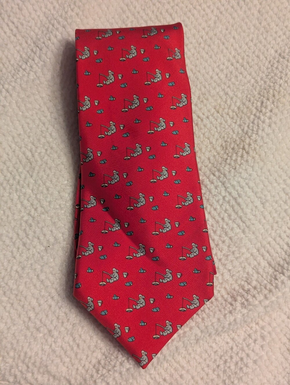 Hermes "Eskimo Ice Fishing" Silk Tie